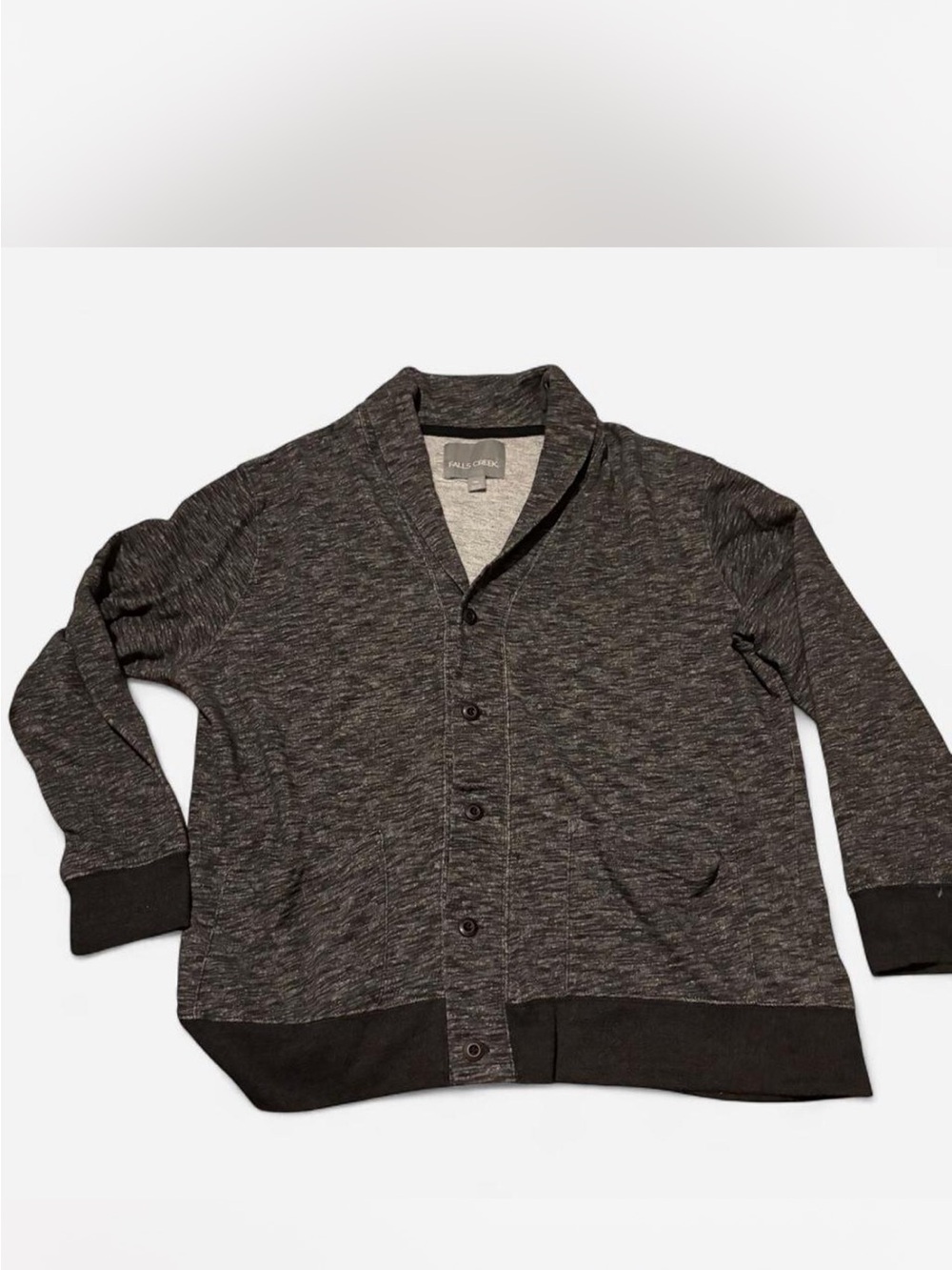 Faherty Heathered Charcoal Shawl Collar Cardigan Jacket - Men XXL